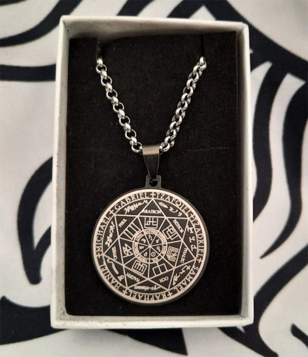 Medalla 7 arcángeles en acero bizantino