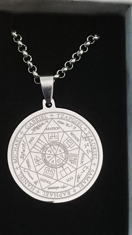 Medalla 7 arcángeles en acero bizantino