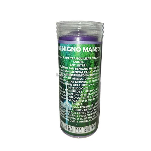 Velón de oración con aceite Benigno Manso